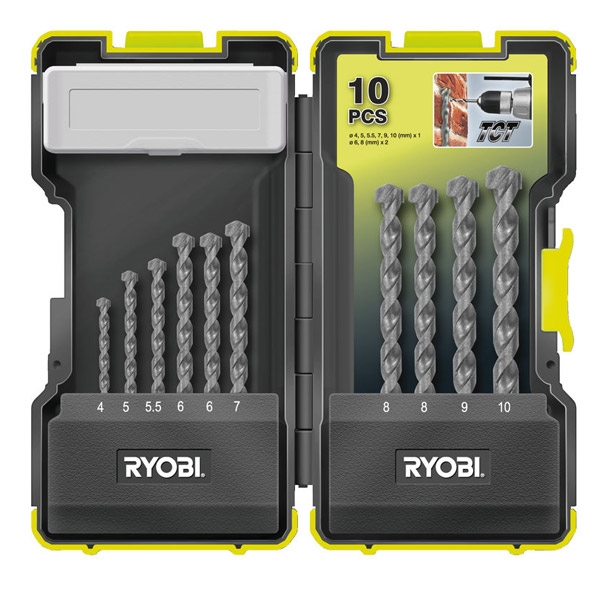 Ryobi RAK10MB Masonry Bit Set (8 pcs)