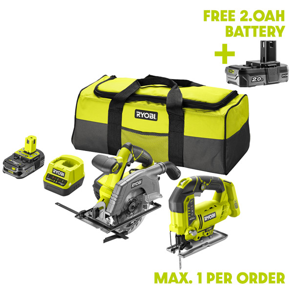 Ryobi ONE+ Jigsaw & Circular Saw Twin Pack 18V R18JSCS125S 2.5Ah Kit