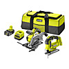 Ryobi ONE+ Jigsaw & Circular Saw Twin Pack 18V R18JSCS-125S 2.5Ah Kit