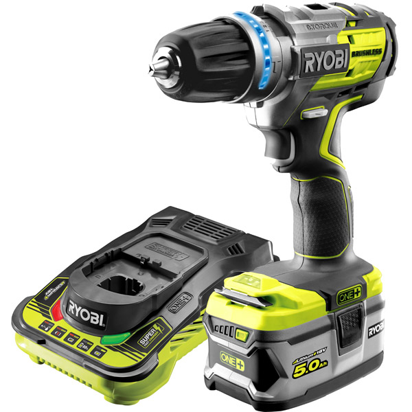 Ryobi R18PDBLKIT 18V ONE+ Cordless Brushless Percussion Drill Kit