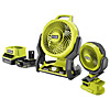 Ryobi ONE+ Whisper Fan & Clamp Fan Twin Pack 18V 2.0Ah Kit