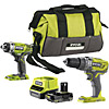 Ryobi ONE+ Combi Drill & Impact Driver Dual Pack (1x 2.0Ah) 18V RYOBIDRILLKIT