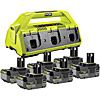 Ryobi ONE+ 6-Port Battery Charger Kit (6 x 4.0Ah) 18V RC186PLUS6