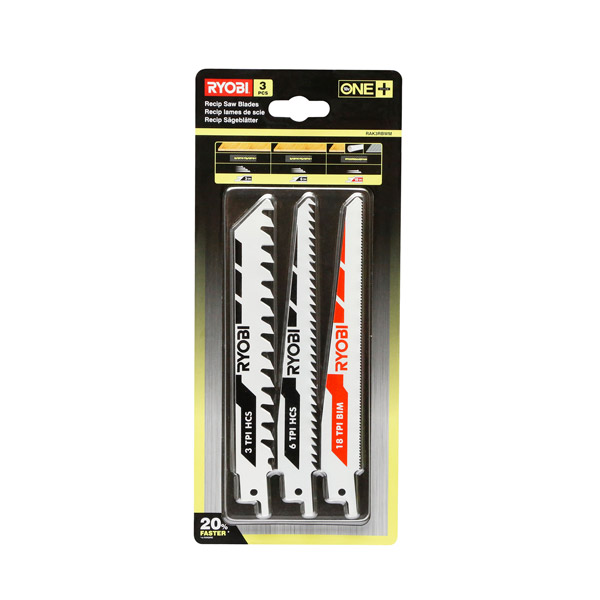 Ryobi Reciprocating Saw Blade Set (3 piece) RAK3RBWM