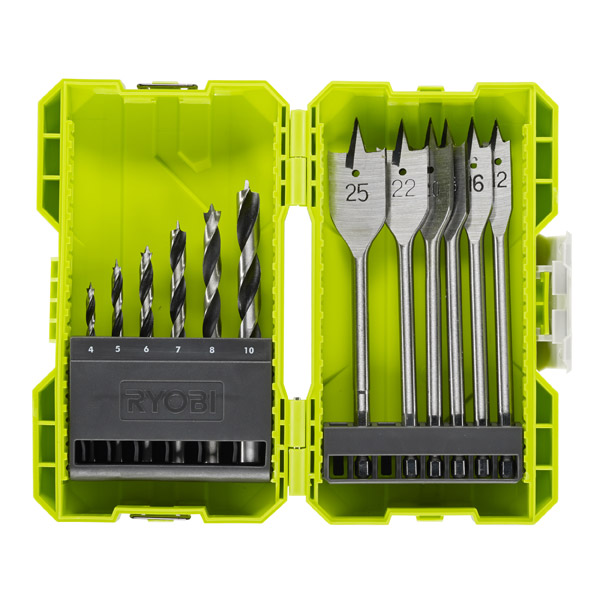 Ryobi Drill Bit Set for wood (12 pieces) RAK12SWD