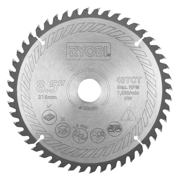 Ryobi 30B 48T Mitre Saw Blade SB216T48A1 216mm(8.5")