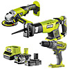 Ryobi ONE+ Grinder, Recip Saw & Drill Combo Pack 18V