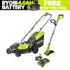 Ryobi ONE+ Grass Trimmer & Lawn Mower Twin Pack 18V 5.0Ah Kit