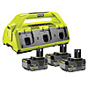 Ryobi ONE+ 6-Port Battery Charger Kit (3 x 4.0Ah) 18V RC186PLUS3