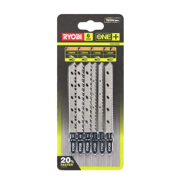 Ryobi 6 Piece Jigsaw Blade Set RAK6JSBW